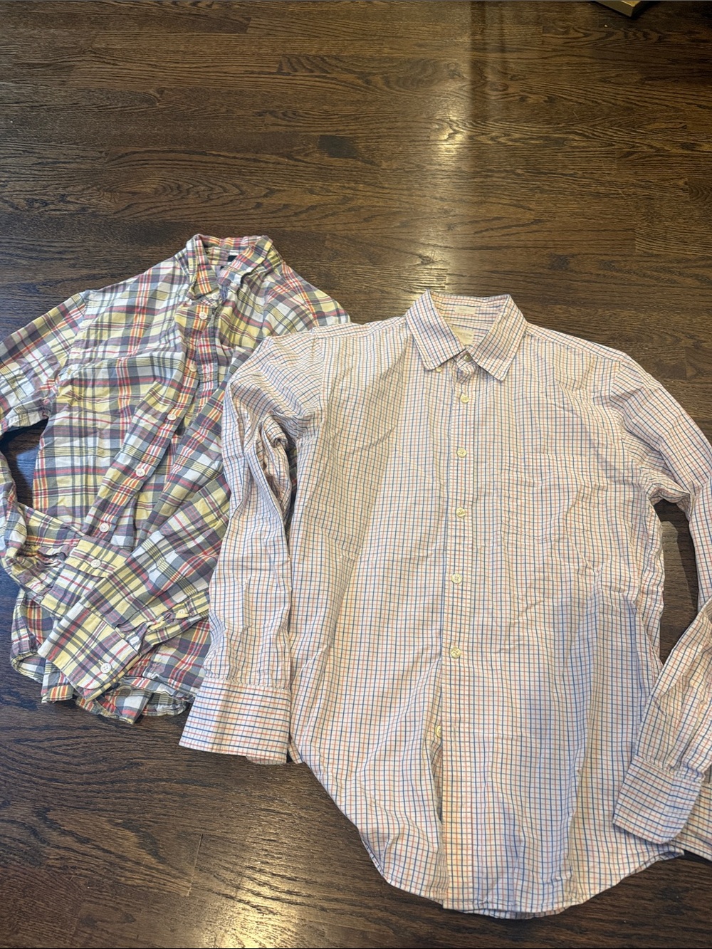 Men's Long-Sleeve Button-Down Plaid Shirt - Blue/Purple j.crew medium bundle